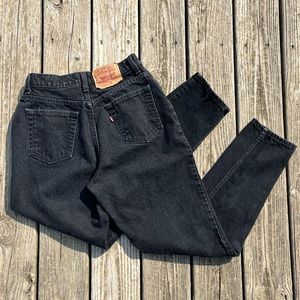 Vintage 90s Levi’s 512 Slim Taper Leg High Waist Black Mom Jeans